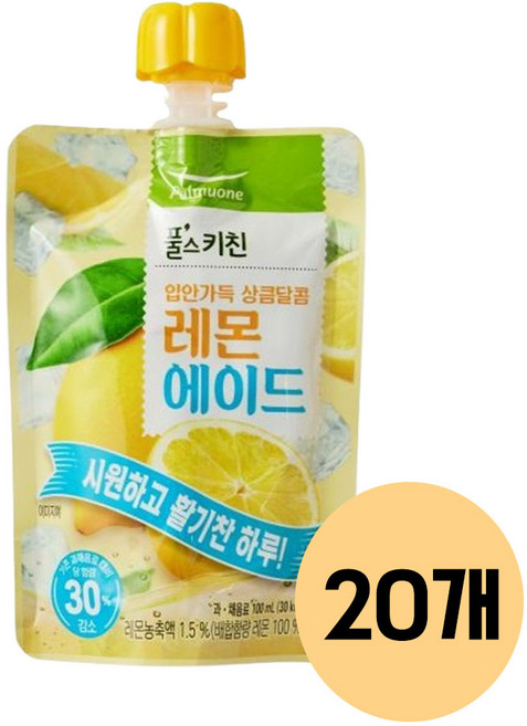 풀무원 풀스키친 레몬에이드 어린이 음료 주스 유치원주스, 100ml