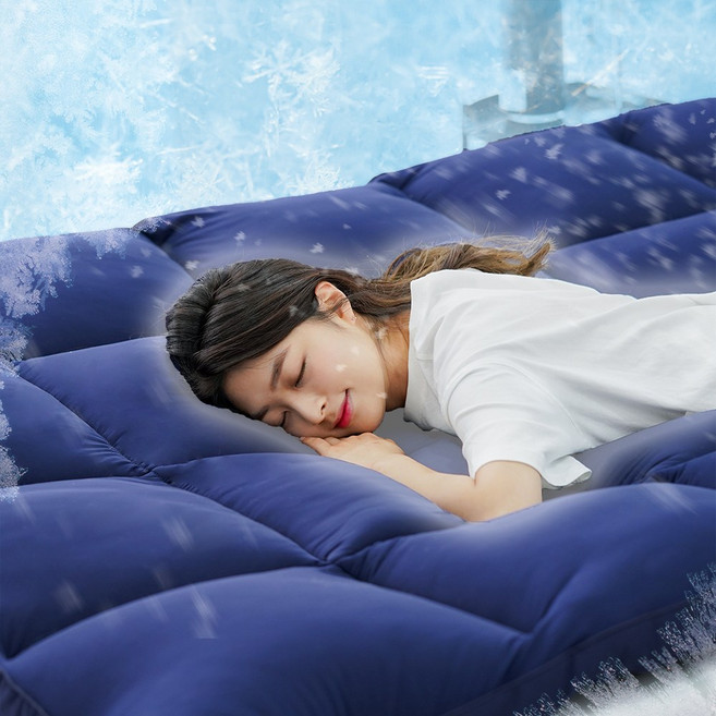 미니멀룸 슈퍼 쿨링 알래스카 냉감 쿨 여름 토퍼, 블루