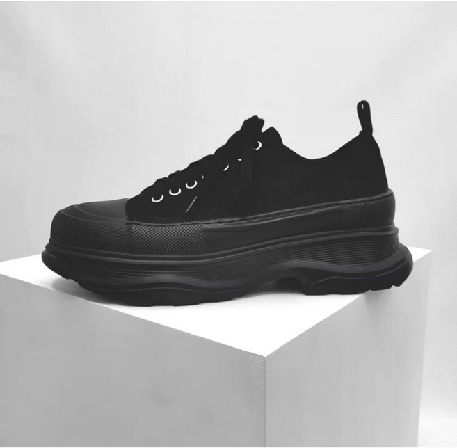 簡約帆布厚底老爹鞋