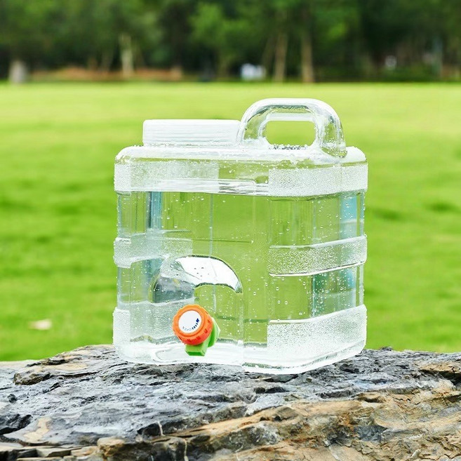 BLOWFISHFUGU 휴대용 캠핑 대용량 투명 물통수도꼭지밸브 물통 7.5L 10L15L 20L, 1개, 투명색10L