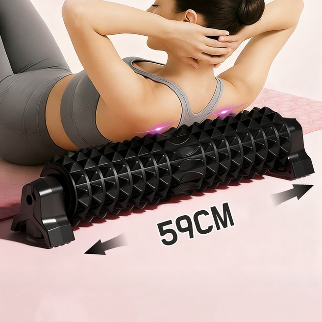 GAPINO 3D 지압 EVA 마사지 폼롤러 가벽걸이 폼롤러, 1개, 블랙