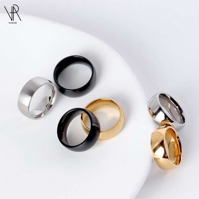 VARAM 써지컬반지 8mm 볼륨 와이드 가락지 라운드반지 유광 무광 볼드한반지
