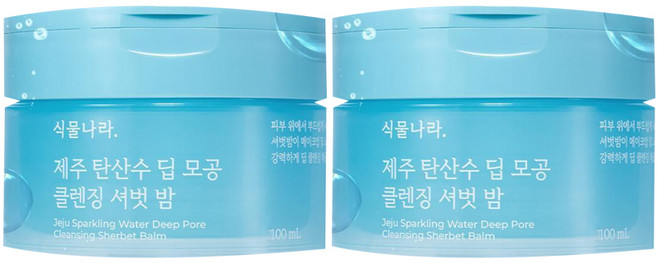 식물나라 제주 탄산수 딥 모공 클렌징 셔벗 밤 100ml, 2개