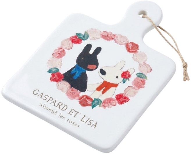 가스파드와 리사 세라믹 냄비받침, 1개, 사각 S-2