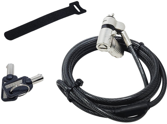 노트북 올인원 잠금장치 (켄싱턴 노블 나노 슬림 시큐리티) 모두 호환 노트킹 다이얼/열쇠 보안 케이블, 열쇠형, 1개