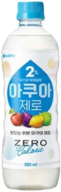 롯데칠성) 2%부족할때 아쿠아 제로, 500ml, 12개