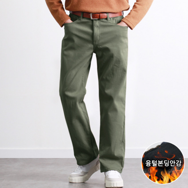 [투뎃] 남성용 시크릿밴드 융털 본딩 안감 코튼 팬츠