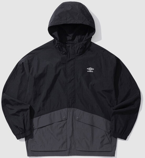 [엄브로] 플레이버 배색 경량 후드 아노락 블랙 UP121CWT32