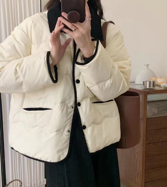 체인지쉬(change she)여성 캐주얼 카라넥 패딩 점퍼