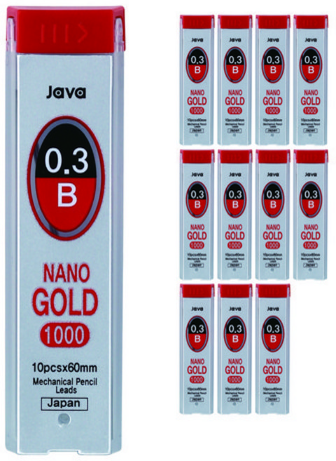 자바펜 나노골드 1000 B 샤프심, 12개, 0.3mm