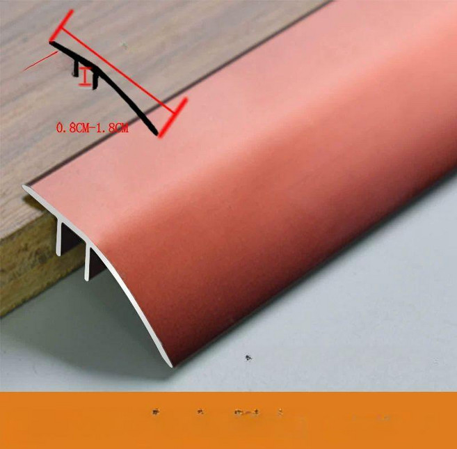 진입판 턱 티타늄 올라가는 발판 현관 경사로 높은 문턱, 2  로즈골드 폭 4.3cm-높이 0.8-1.2cm 바, 1개