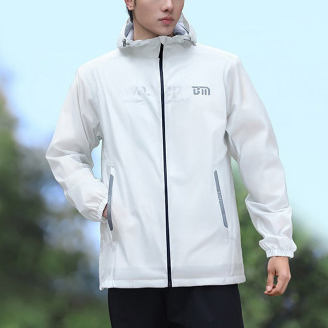 남자 여름 얇은 가벼운 레인코트 비옷 배달 골프 우비 상하세트, 하이퍼틴-화이트, XL(95-100)