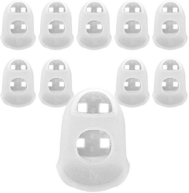 삼팔공스튜디오 사무용 사무실 미끄럼방지 종이 서류정리 기타 손가락 실리콘 골무, 10개, 화이트XL