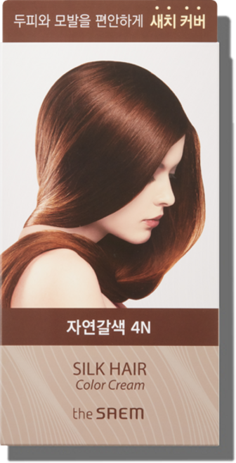 더샘 실크 헤어 컬러 크림 새치커버 염색제, 자연갈색 4N, 1개
