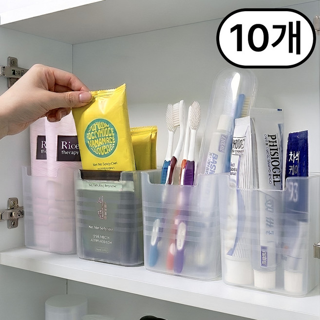 온리앤 다용도 욕실 정리함, 10개, 반투명