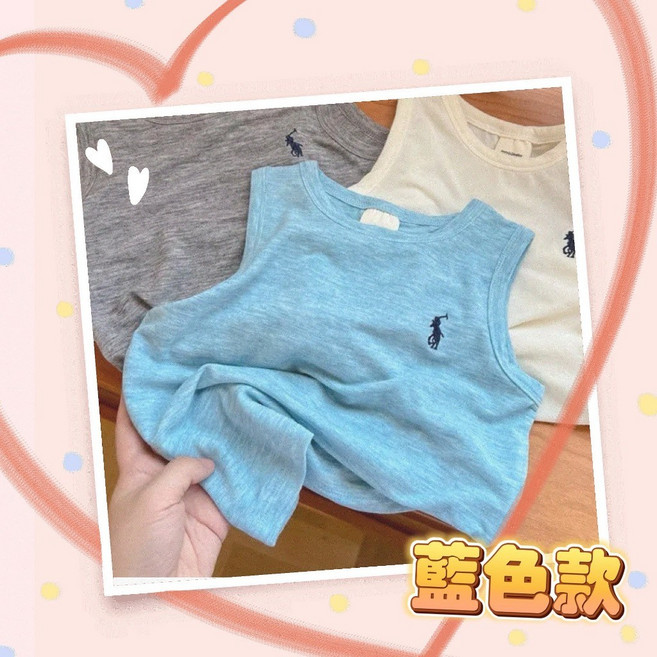兒童夏季純棉舒適背心 - 素色男童女童小孩背心