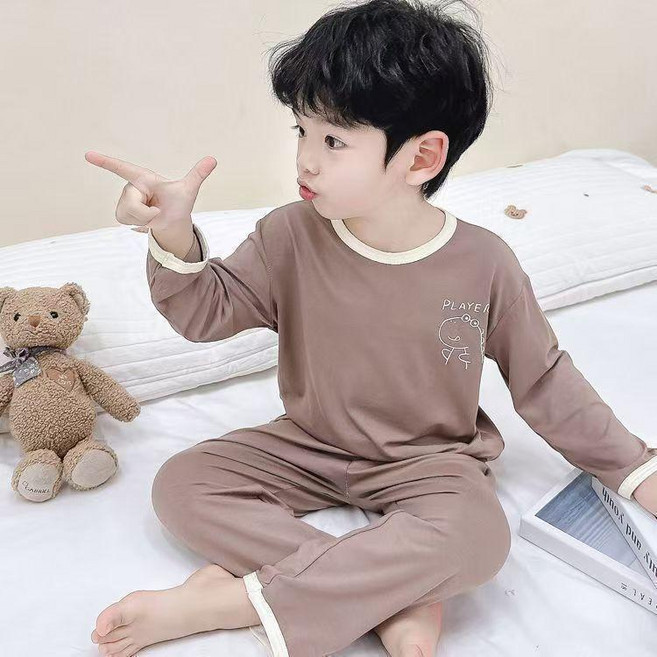 睡衣套裝 莫代爾睡衣 兒童睡衣 男童睡衣 女童睡衣 薄款卡通家居服