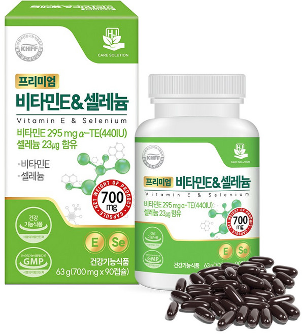 프리미엄 비타민E 셀레늄 항산화 셀레늄영양제 면역기능 토코페롤, 90회분, 1개