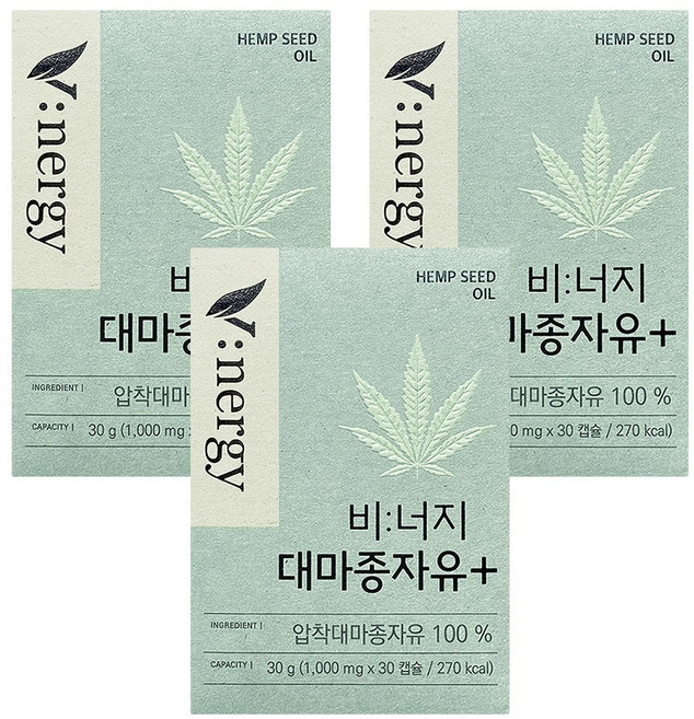 휴럼 비너지 대마종자유 플러스 1000mg x 30캡슐, 30정, 3개