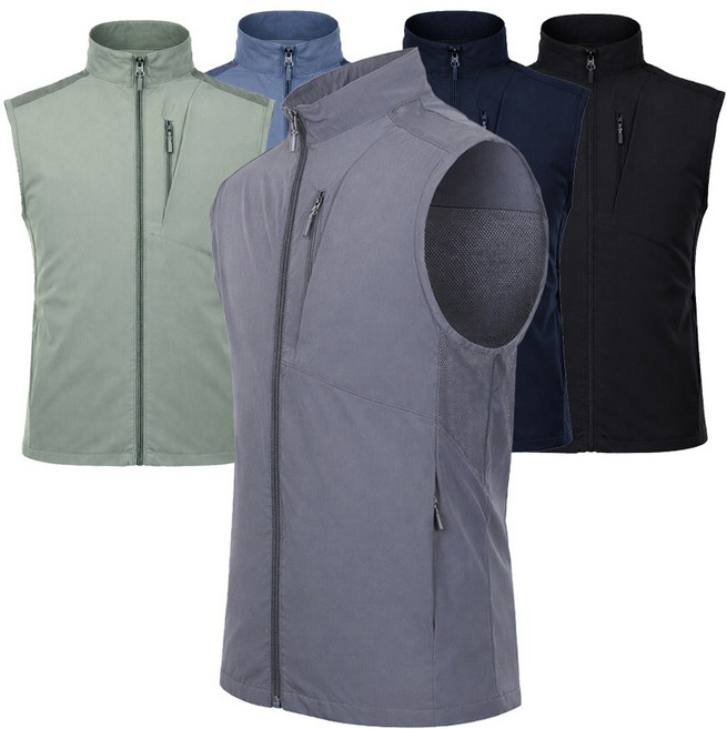 남성 여름 쿨 조끼 사방스판 메쉬 베스트 작업복 골프 등산 경량 조끼