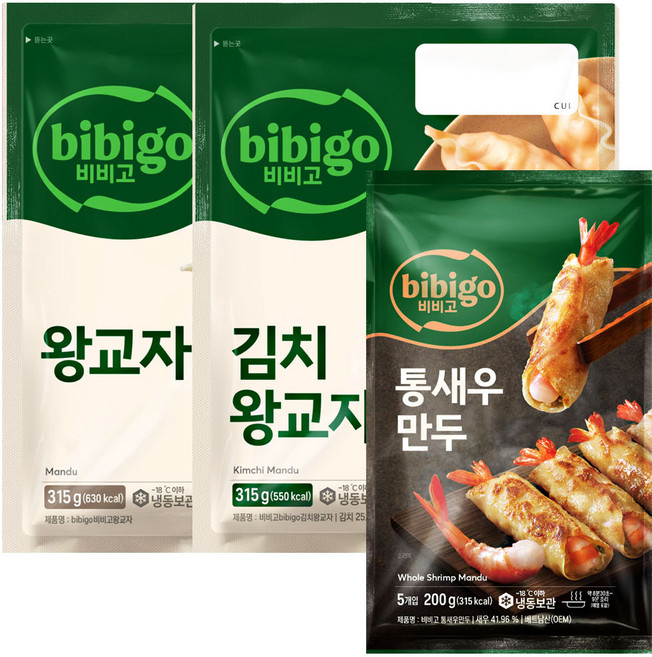 CJ 비비고 만두세트 (통새우만두200g+김치왕교자315g+왕교자315g), 1개