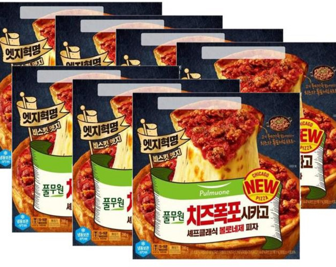 풀무원 치즈폭포시카고 셰프클래식 볼로네제피자, 390g, 7개