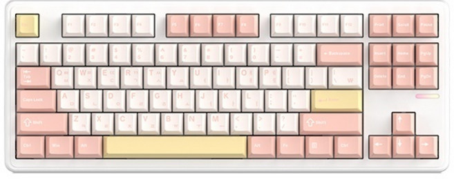 (SPM) 유 무선 블루투스 기계식 키보드 SPM PL87W 목새 (텐키리스) 베이비핑크(프리미엄 HMX 저소음 스위치), SPMPL87W목새, 베이비핑크