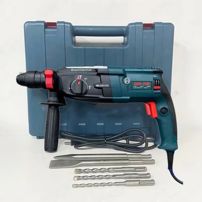 Boschhammer GBH-28D 四溝三用電鑽, 1個, 28D電鑽（五隻鑽頭+原廠箱】