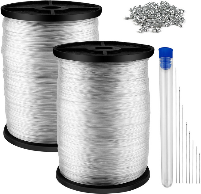 ADNEWX 얇은 나일론 끈 미끄럼 방지 고강도 나일론 끈 낚시 나일론 끈, 흰색, 1세트