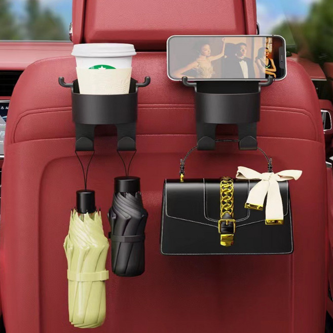 데일리공감 자동차 뒤자석 멀티물컵걸이 차량용 시트걸이 후열 핸드폰거치 다용도걸이, 1개