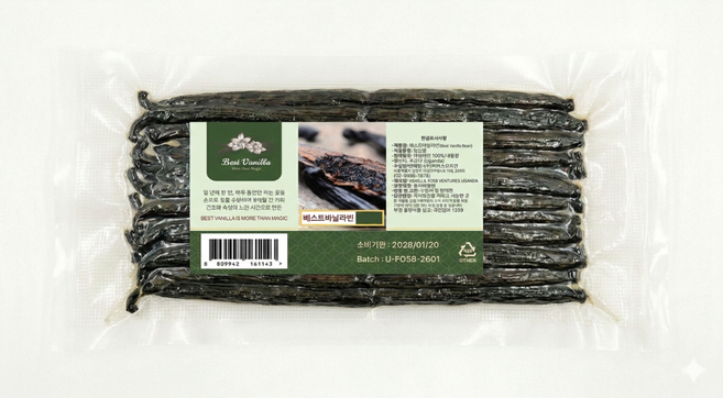 베스트바닐라 버번 오리지널 최상급 바닐라빈, 1개, 200g