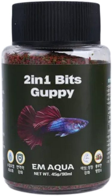 열대어 구피키우기 구피먹이 구피밥 구피 발색강화 전용사료, 1개, 90ml