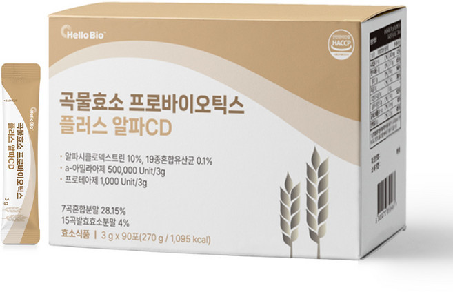 곡물효소 프로바이오틱스 알파CD 플러스, 3g, 90개