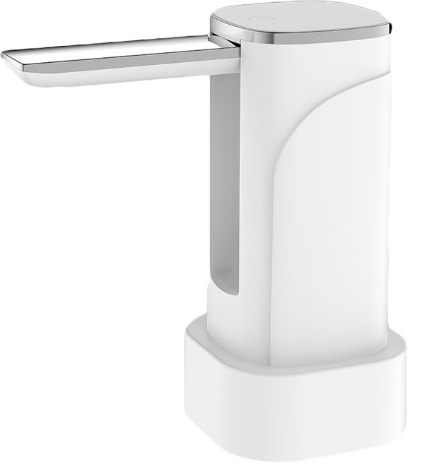 折疊式自動抽水機 桶裝水抽水器 電動上水器 USB充電, 1個, 折疊液晶款白色【升級桌桶兩用】, 白色, N/A