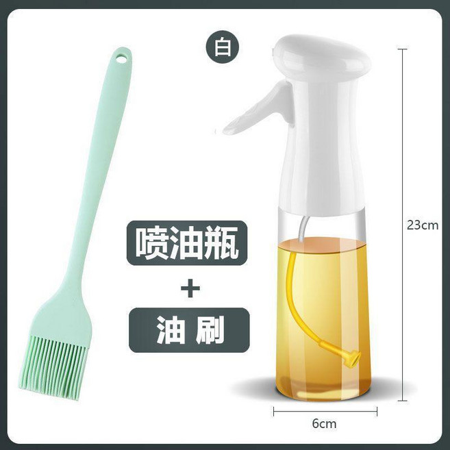 good 瓶廚房家用燒烤橄欖油食用油噴油壺霧化噴油噴壺, 1個, 白色 塑料款 200ML,活動中:1個霧化噴油瓶, 200ML, 塑料款