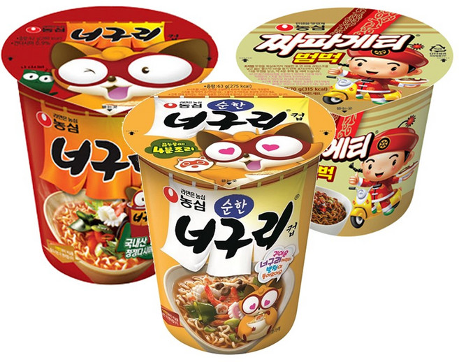 농심 소컵 너구리x6컵+순한 너구리x6컵+짜파게티 범벅x6컵, 18개