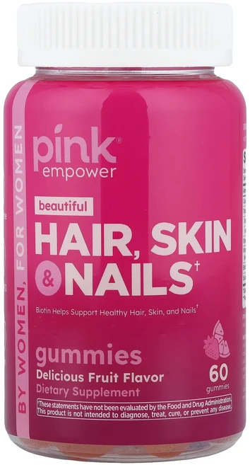 너무좋습니다 Pink Beautiful 모발 피부 손발톱 + 콜라겐 천연 딸기 맛 구미젤리 60개 어깨를언제나 활짝펴세요, PinkBeautiful모발피부손발톱콜라겐천연딸기맛구미 - 쿠팡