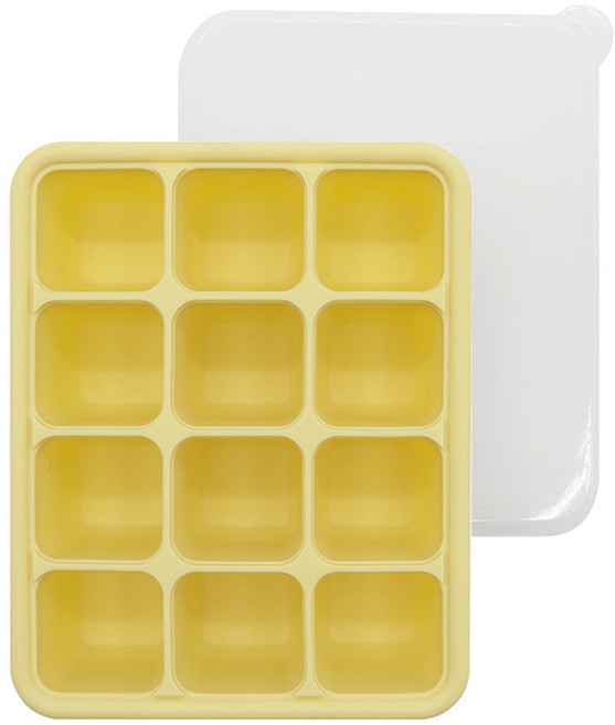 프로미스 이중밀폐 실리콘 이유식 큐브 12구, 360ml, 허니트랩, 1개