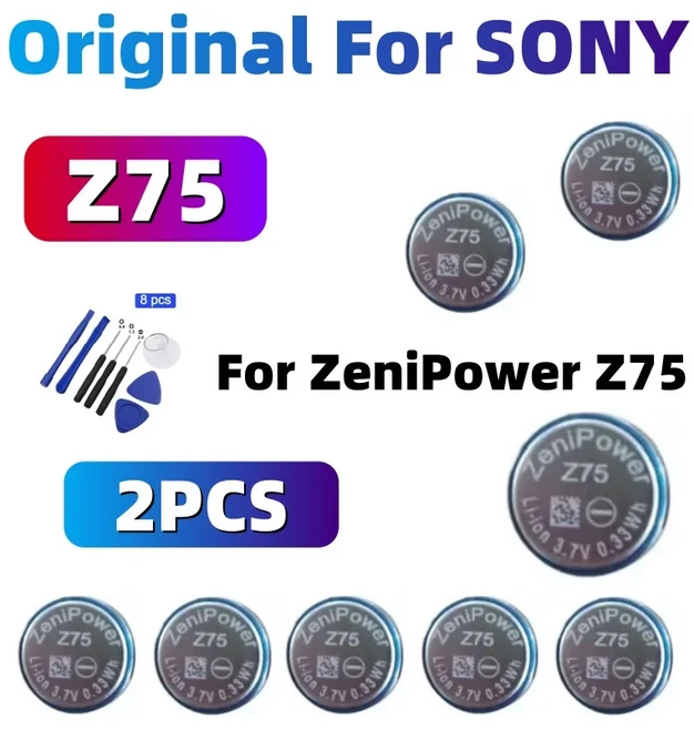 2Pcs Z55 Z32 배터리 소니 WF1000XM3 M4 M5 ZeniPow LinkBuds S WFLS900N B er + 도구, 1개, 01 Z752PCS
