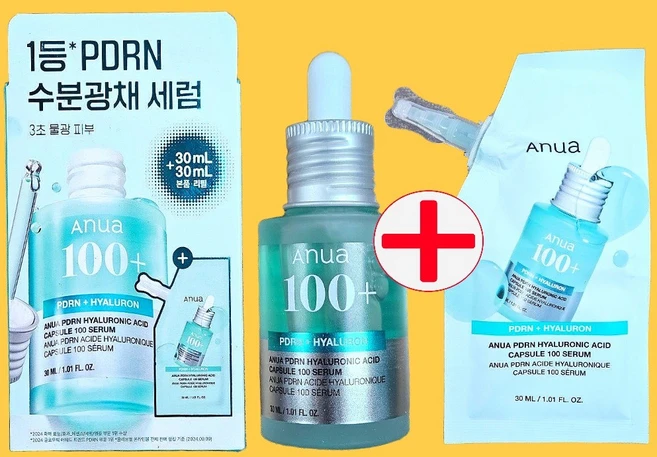 아누아 PDRN 히알루론산 캡슐 100 세럼 본품+리필, 2개, 30ml - 쿠팡