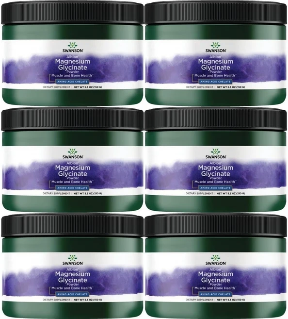 스완슨 Albion 마그네슘 글리시네이트 파우더 150g, 6개 - 쿠팡