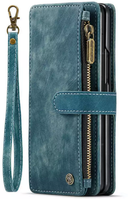 오마이 투블럭 핸드 스트랩 가죽 카드 지갑 갤럭시Z폴드7 케이스 SM-F966N