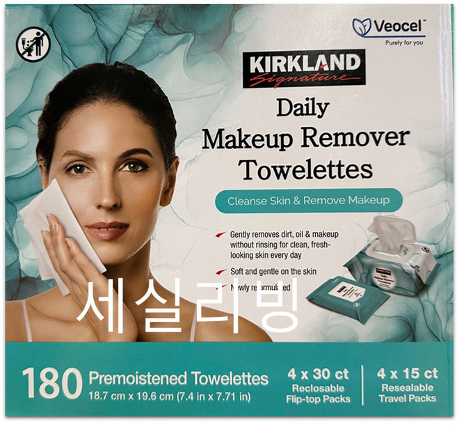 [코스트코]커클랜드 데일리 메이크업 리무버 티슈, 1개, 180매입
