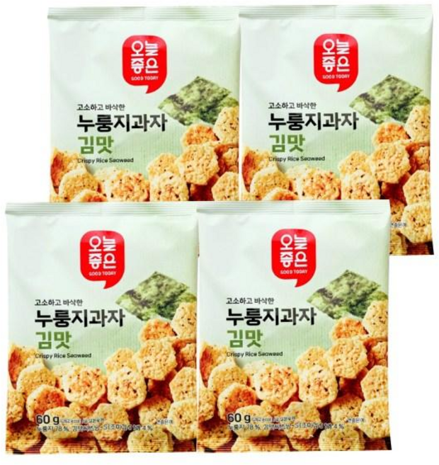 오늘좋은 누룽지과자 김맛, 4개, 60g