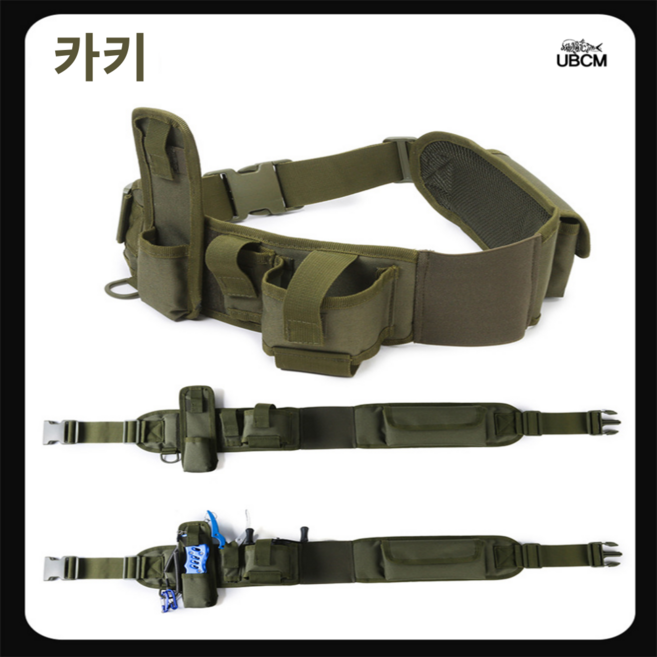 휴대용 다기능 루어 선상 워킹 허리벨트 크로스 가방 수납, 카키