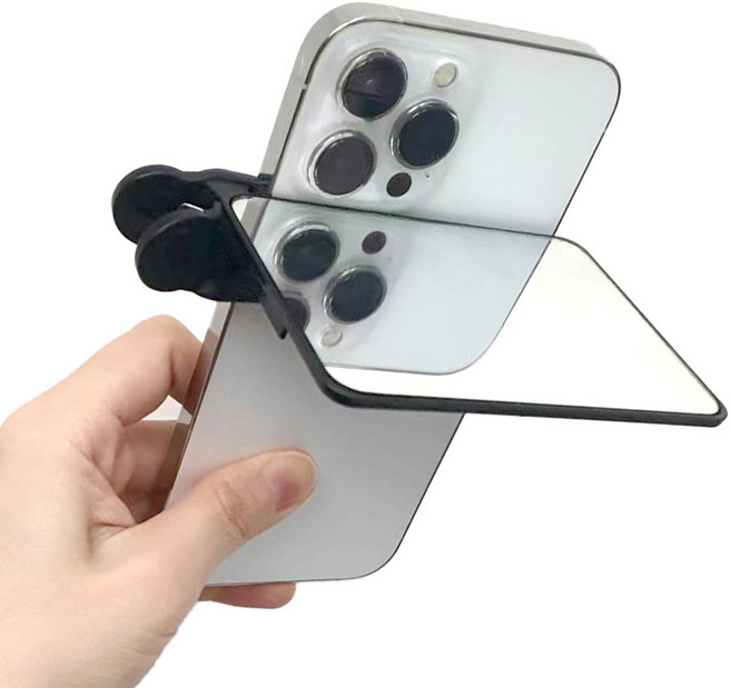 깔끔더하기 핸드폰 반사거울 휴대용 촬영 셀카 반사판, 1개, 블랙