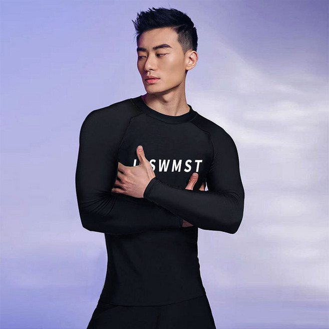 JYSWMST 男款專業泳衣套裝, 80822 長袖單泳衣