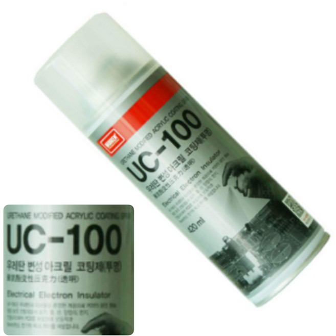큐모아리빙 산업체전용 우레탄 코팅제 UC-100 투명 절연스프레이 아크릴코팅제 우레탄코팅 절연코팅제, 1개, 420ml