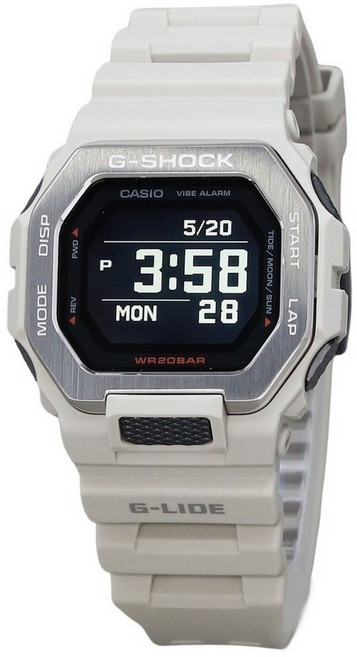 카시오 G-Shock G-Lide 디지털 스마트폰 링크 그레이 레진 스트랩 쿼츠 GBX-100-8 200M 남성용 시계