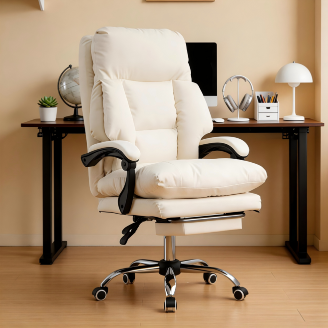 Takata 컴퓨터 의자 게이밍 리클라이너 침대형 160도 틸팅 연동팔걸이, 화이트